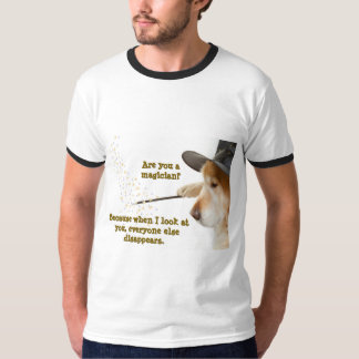 Camiseta Engraçado Impressão de Cachorro É um Mági