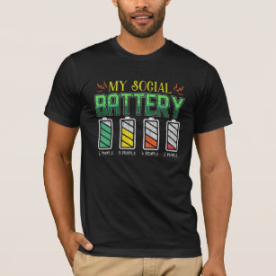 Camiseta Engraçado Introdução à Bateria Tímida Anti-Social 