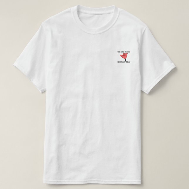 Camiseta Engraçado Introdução ao Teto Humor com Sinal de Mã (Frente do Design)