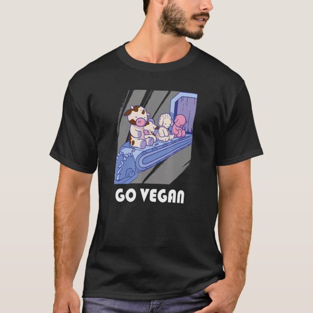 Camiseta Engraçado Ir Vegan Motif Vegan Comidas Animais São (Frente)