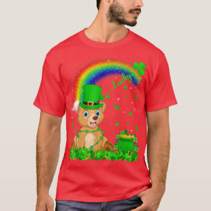 Camiseta Engraçado Irlandês Shamrock Rainbow Lucky Bear Rua
