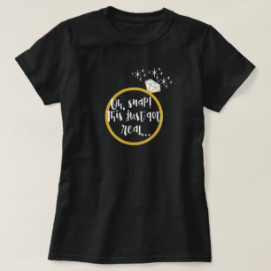Camiseta Engraçado "Isto acabou de ficar real", Dourado ane