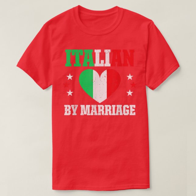 Camiseta Engraçado Italiano Por Casamento Orgulhoso Marido  (Frente do Design)