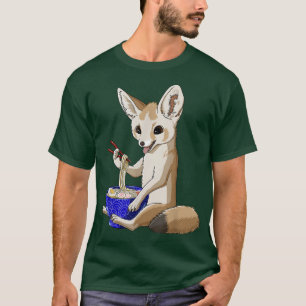 Camiseta Engraçado japonês Kawaii Ramen Noodles Fennec Fo