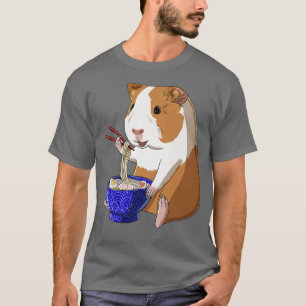 Camiseta Engraçado japonês Kawaii Ramen Noodles Guiné Pig P