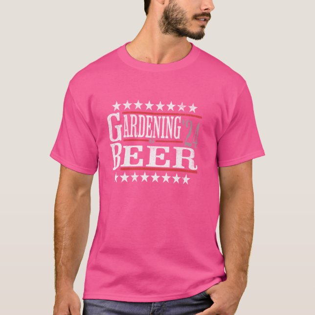Camiseta Engraçado Jardinagem Política e Humor da Cerveja (Frente)