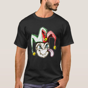 Camiseta Engraçado Jester Palhaçou Chapéu com Bells Tolo Me