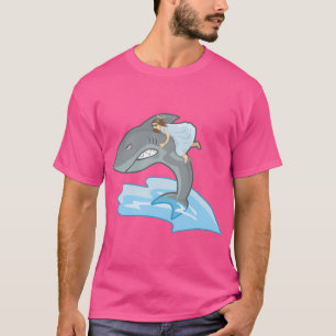 Camiseta Engraçado Jesus Andando Tubarão Humor Cristão