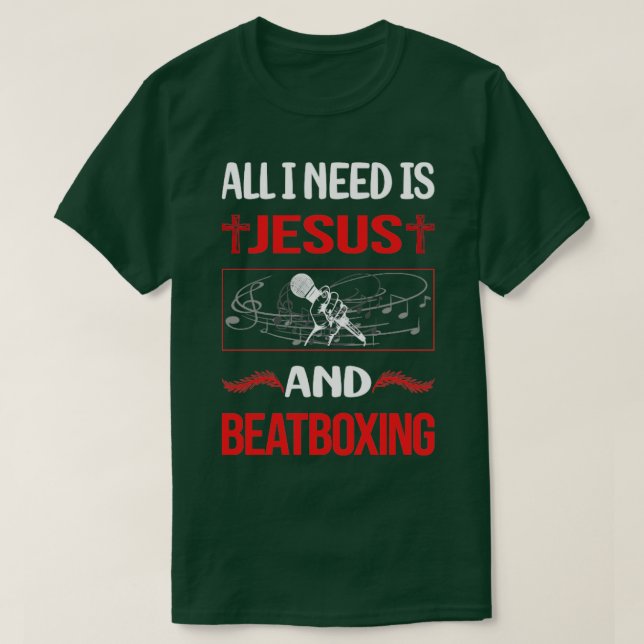 Camiseta Engraçado Jesus Beatboxing Beatboxbox (Frente do Design)