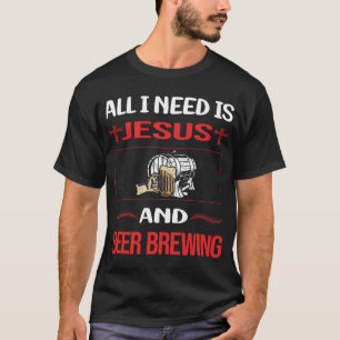 Camiseta Engraçado Jesus Beer Breing