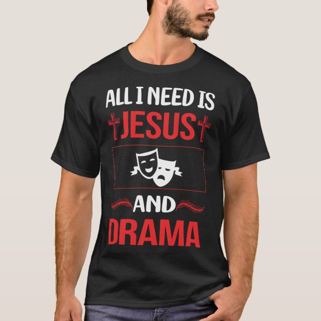 Camiseta Engraçado Jesus Drama (Frente)
