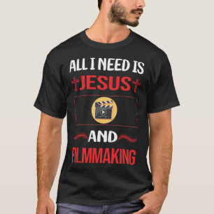 Camiseta Engraçado Jesus Filmando Fazer de Filmagem