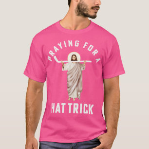 Camiseta Engraçado Jesus Hockey Religioso Rezando por um
