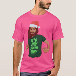 Camiseta Engraçado Jesus Humor Natal Natal Gato Cristão