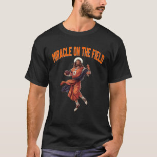 Camiseta Engraçado Jesus jogando futebol americano milagre