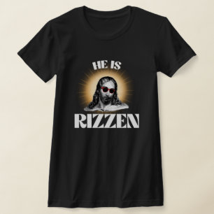 Camiseta Engraçado Jesus Memote, Citação, Ele é Rizzen