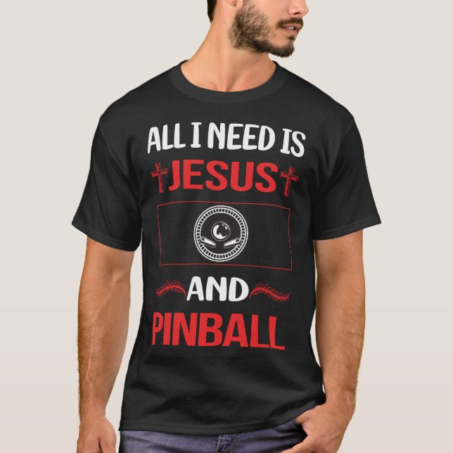 Camiseta Engraçado Jesus Pinball (Frente)