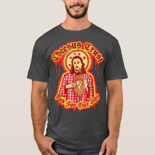Camiseta Engraçado Jesus Pizza Pun Cheesus Crust Art Pi