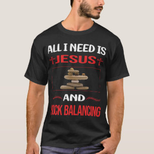 Camiseta Engraçado Jesus Rock Balancing Stone Stones Rocks