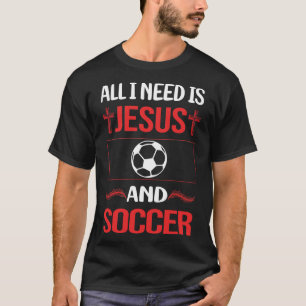 Camiseta Engraçado Jesus Soccer