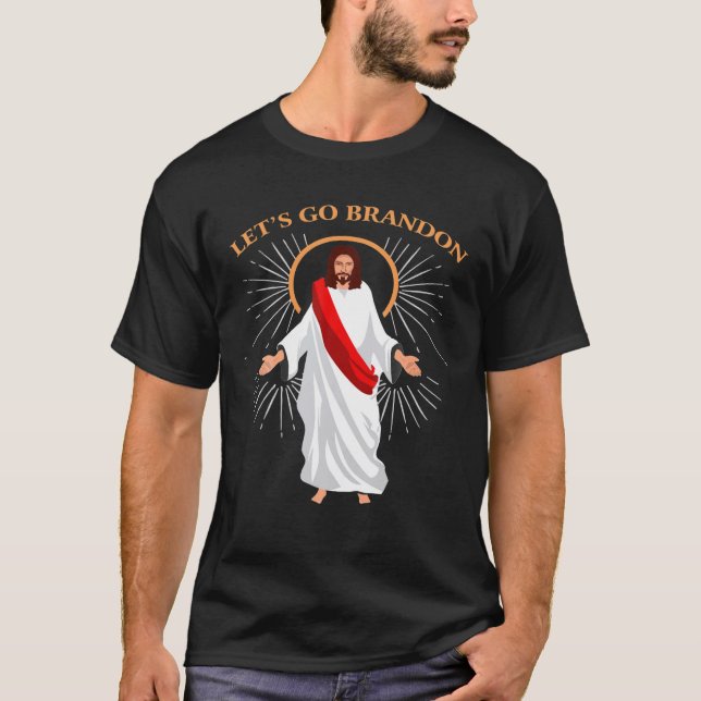 Camiseta Engraçado Jesus Vamos Vai Branson Brandon Christia (Frente)