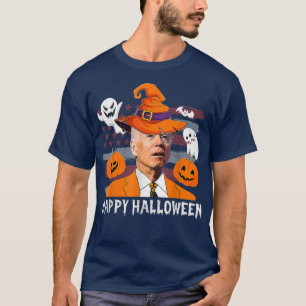 Camiseta Engraçado Joe Biden Confusa Feliz Halloween Para H
