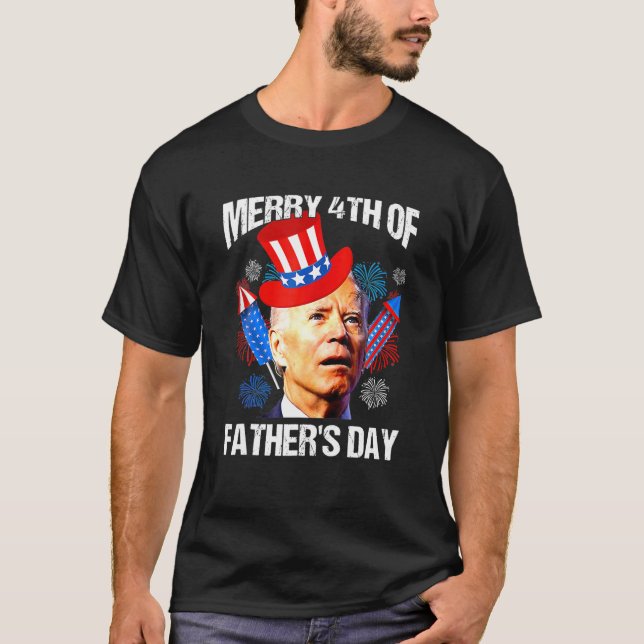 Camiseta Engraçado Joe Biden Feliz 4 De Julho Confusa Pai' (Frente)