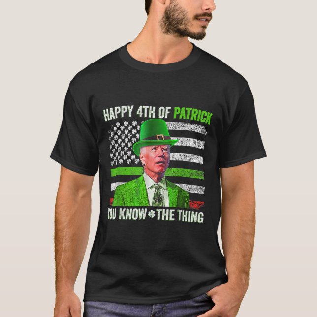 Camiseta Engraçado Joe Biden Feliz 4 De Julho, Parada De Ru (Frente)