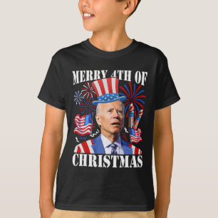 Camiseta Engraçado Joe Biden Feliz 4 De Natal 4 De Julho