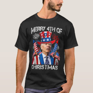 Camiseta Engraçado Joe Biden Feliz 4 De Natal 4 De Julho