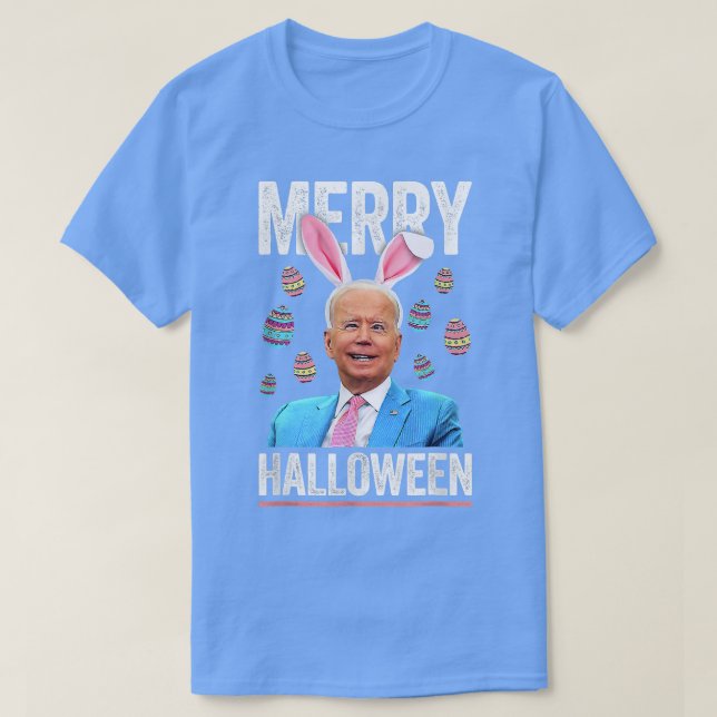Camiseta Engraçado Joe Biden Feliz Halloween Confuso Páscoa (Frente do Design)