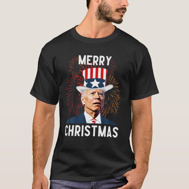 Camiseta Engraçado Joe Biden Feliz Natal Para O Quarto De J (Frente)