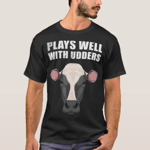 Camiseta Engraçado Joga Bem Com Udders Legal Presente Para 