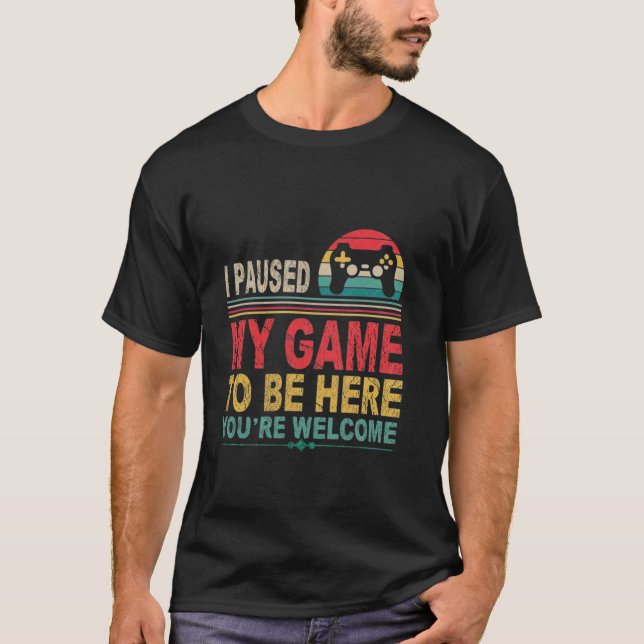 Camiseta Engraçado Jogador Bruh Eu Parei Meu Jogo Para Esta (Frente)