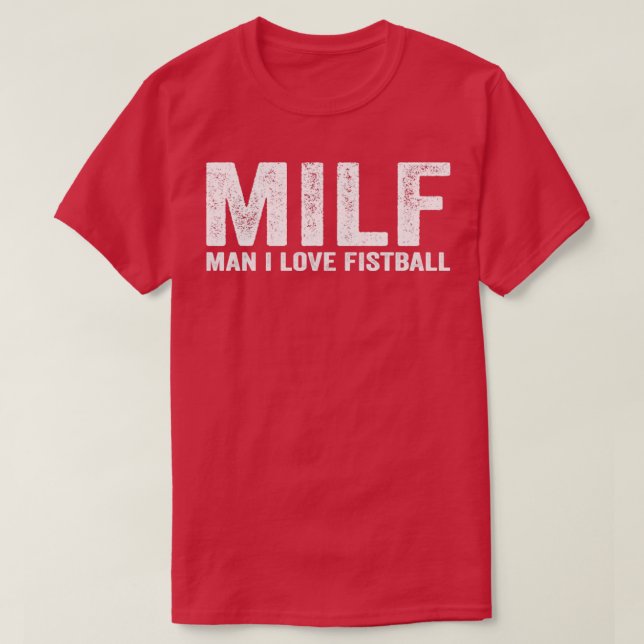 Camiseta Engraçado jogador de futebol americano MILF Homem  (Frente do Design)