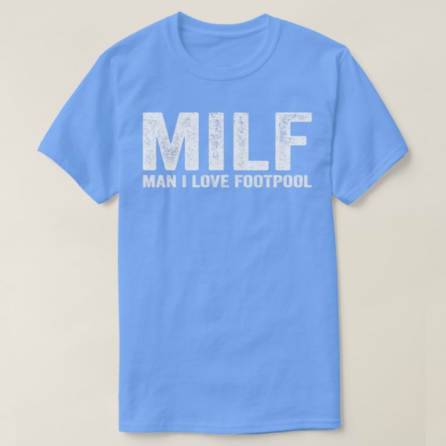 Camiseta Engraçado jogador de futebol do MILF Homem Eu ador (Frente do Design)