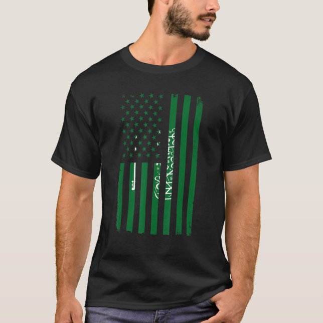 Camiseta Engraçado jogador de futebol saudita saudita Flag  (Frente)