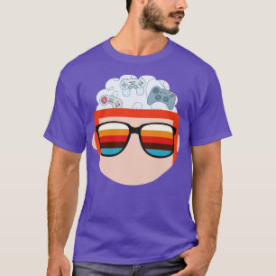Camiseta Engraçado jogador minimalista pensando sobre o Des