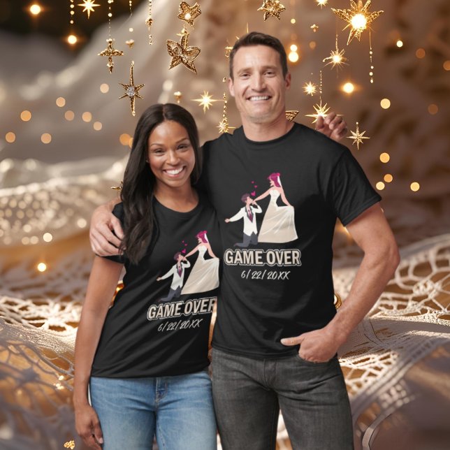 Camiseta Engraçado jogo de casamento sobre adicionar data (Criador carregado)