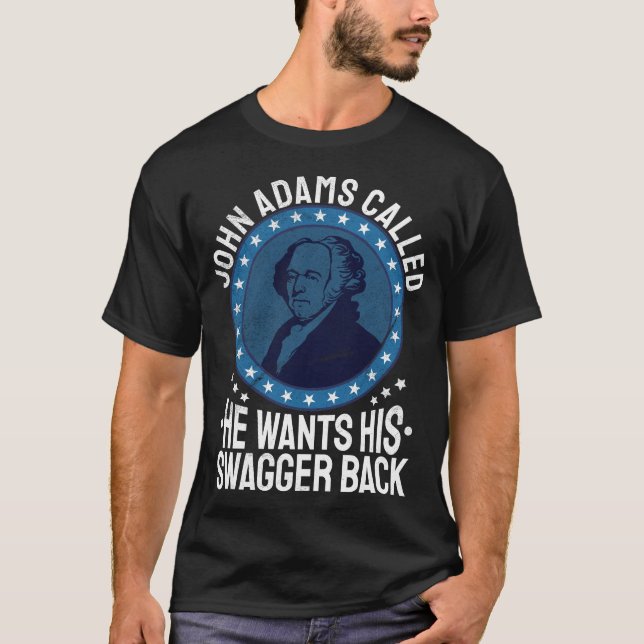 Camiseta Engraçado John Adams Presidente Histórico dos EUA (Frente)