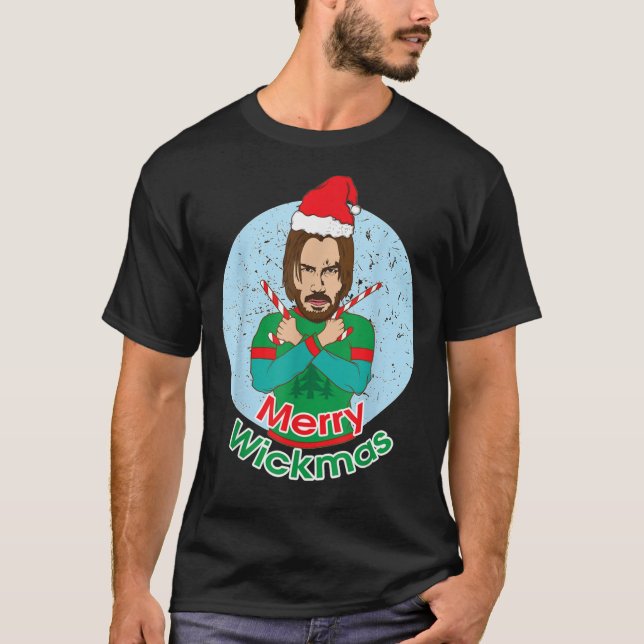 Camiseta Engraçado John Dog Idea Wick Apresentação X-Mas Na (Frente)