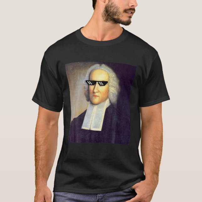 Camiseta Engraçado Jonathan Edwards Theology Sunglass Memór (Frente)