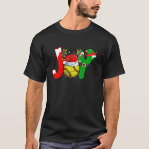 Camiseta Engraçado Joy Softball Santa Hat Reindeer Natal Li
