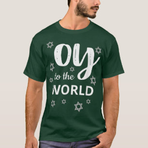 Camiseta Engraçado Judeu Oy Para O Mundo Chanucá Snowflakes