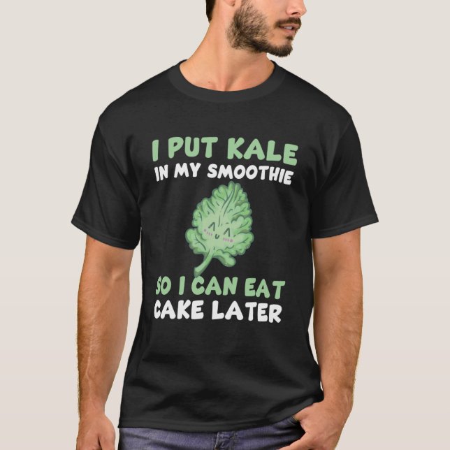 Camiseta Engraçado Kale Dizendo Amor Saudável Smoothie Pull (Frente)