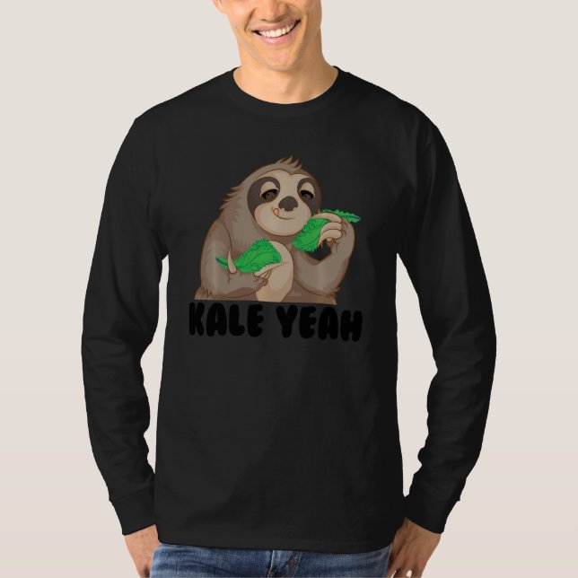 Camiseta Engraçado Kale Sim Bonito Vegetarianos Meninas Vêm (Frente)