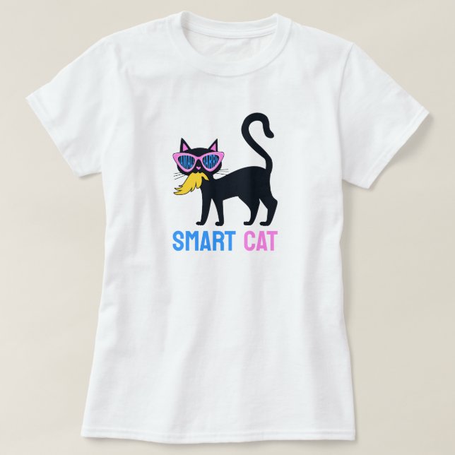 Camiseta Engraçado Kamala Harris Black Cat Smart T-shirt pe (Frente do Design)