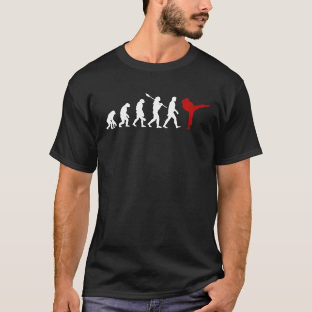 Camiseta Engraçado Karate Taekwondo Evolução Humor Mulheres (Frente)