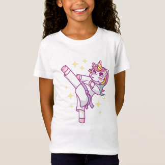 Camiseta Engraçado Karate Unicorn Girl