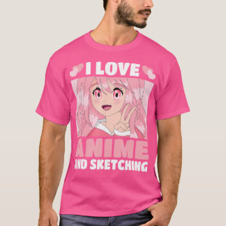 Camiseta Engraçado Kawaii Japonês Manga Otaku I Ama Anime E